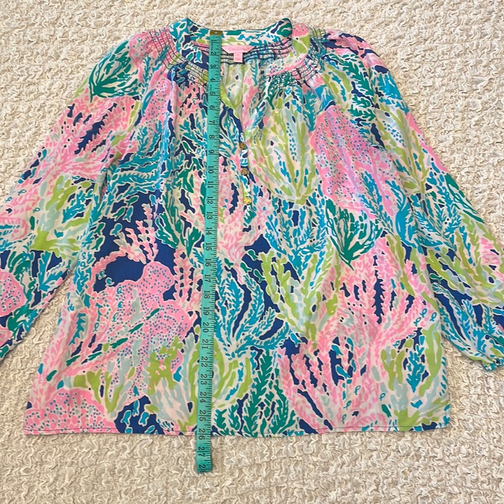 Lilly Pulitzer 100% Silk Elsa Blouse - Sz XL